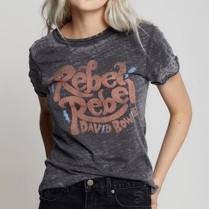 Recycled Karma Distressed David Bowie Rebel Rebel Band Tee